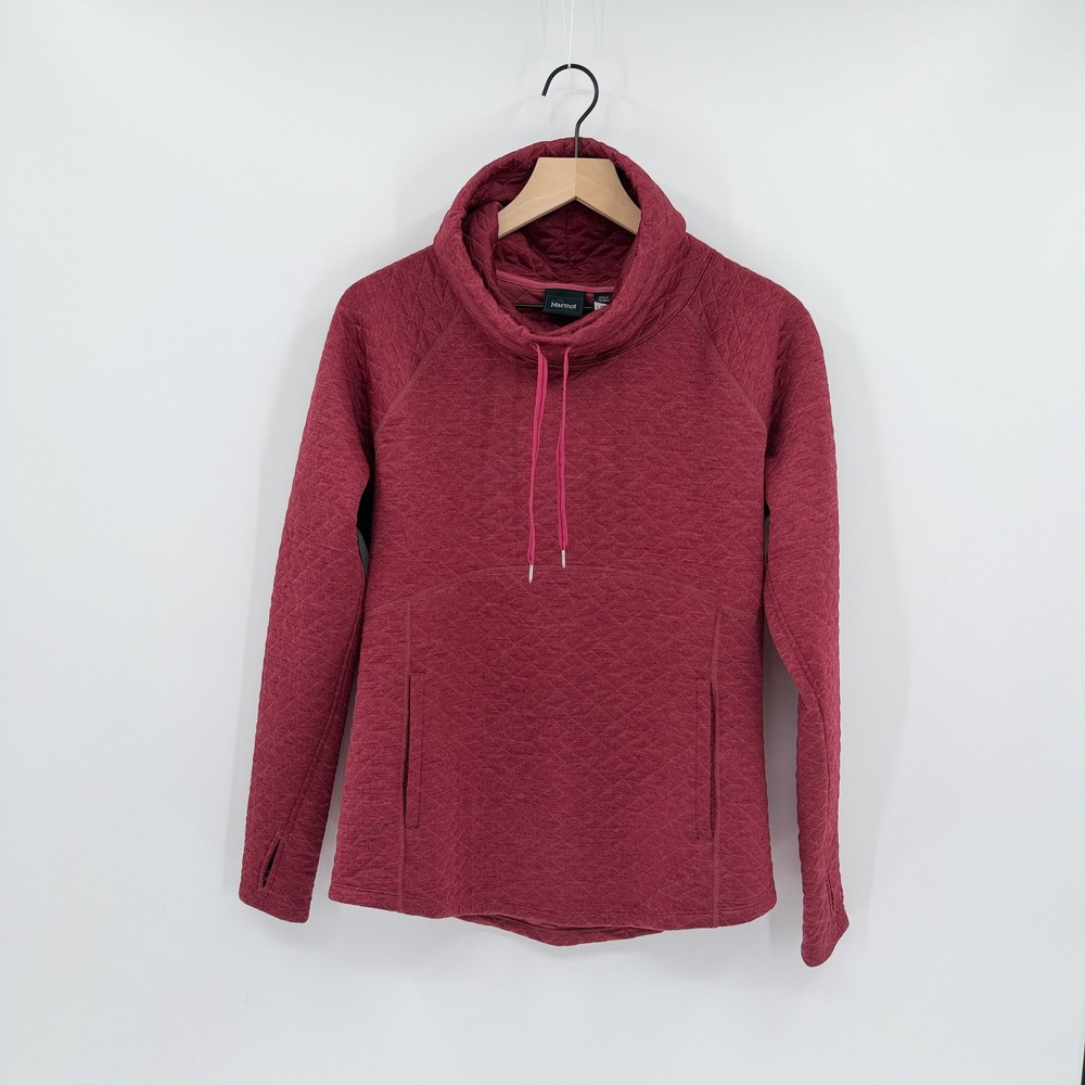 Marmot Quilted Cowl Neck Pullover L Thumbholes Gorpcore Outdoor Athleisure